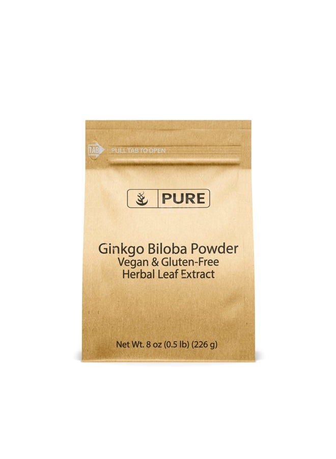 Pure Organic Ingredients Pure Original Ingredients Ginkgo Biloba Powder (8 oz) Always Pure, No Fillers Or Additives, Lab Verified - Image 1