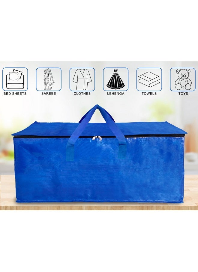 shalimar - Shalimar Large Capacity Travel Clothing Bag/Storage Bag/Move-In Bags/Duffel Bag-Strong,Durable,Foldable And Water Resistant(Pack Of 1)-Blue(72.4L X 34.3W X 34.3H),Plastic - Image 1