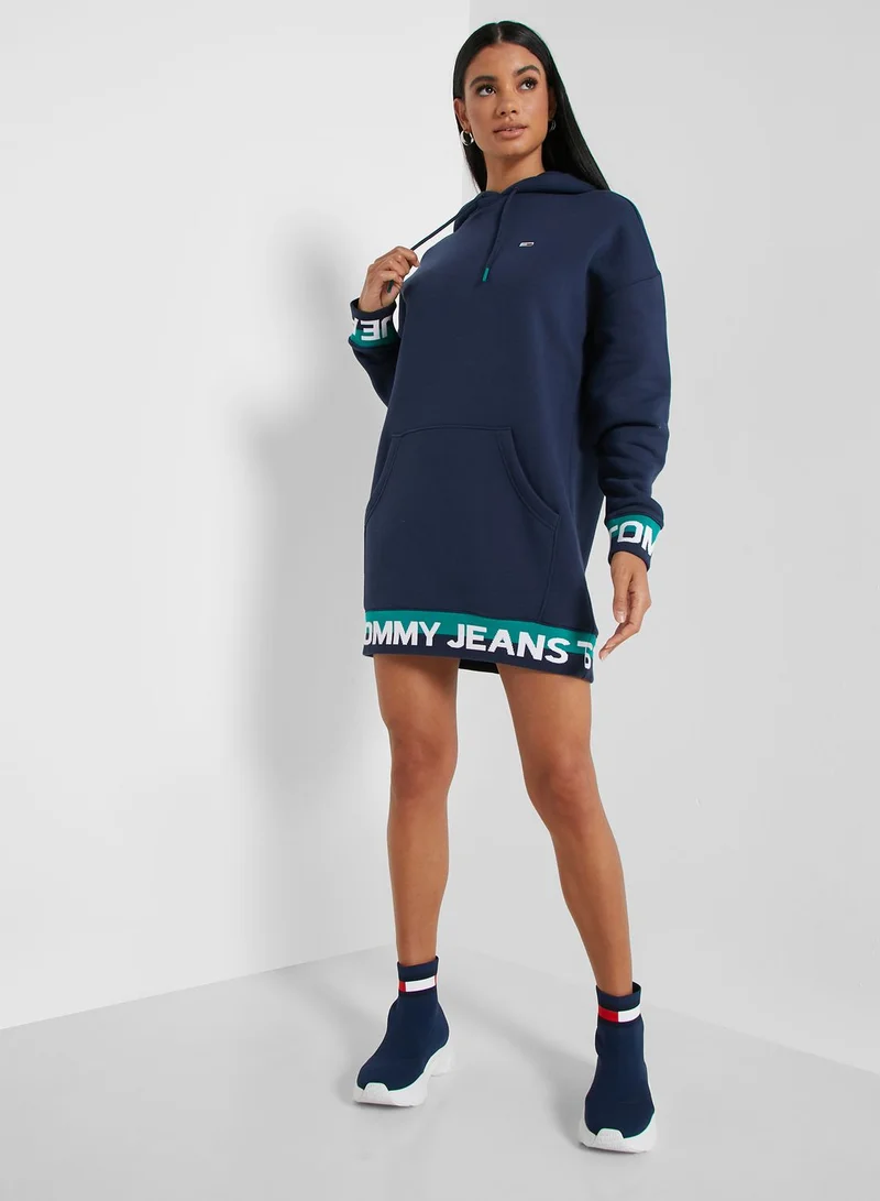 TOMMY JEANS Logo Hooded Sweat Dress