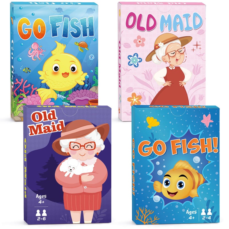 Timenued Kids Card GamesGo FishOld Maid Card GameGo Fish Card Games for Kids Ages 48Fun Classic Kid Toddlers Games for Family Game Night Party Travel Preschool ClassroomStocking Stuffers Gifts4 Decks - Image 3