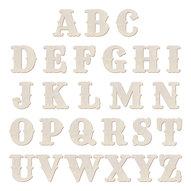 5 Inch Wooden Letters 76 Pieces Wood Letters for Crafts Unfinished Wood Alphabets for Wall Decor Homemade