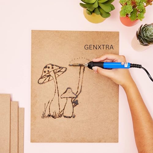 GENXTRA® Square MDF Cutouts for Crafts – Pack of 6 – 2.5mm Thick Wood Boards – DIY Painting, School Projects, Resin Art – Sizes from 2" to 12" (6 INCH) - Image 3