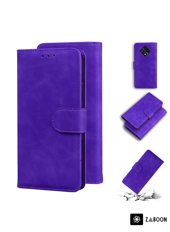 Zaboon Protective Case Cover For Infinix Zero 8 X687 Skin Feel Pure Color Flip Leather - Image 1