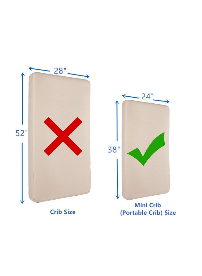 TL Care TL Care Waterproof Fitted Mini Crib Mattress Protector 38" x 24" - 100% Cotton Quilted Top, Noiseless, Ultra-Soft & Breathable Pack n Play and Mini Crib Mattress Cover - Image 2