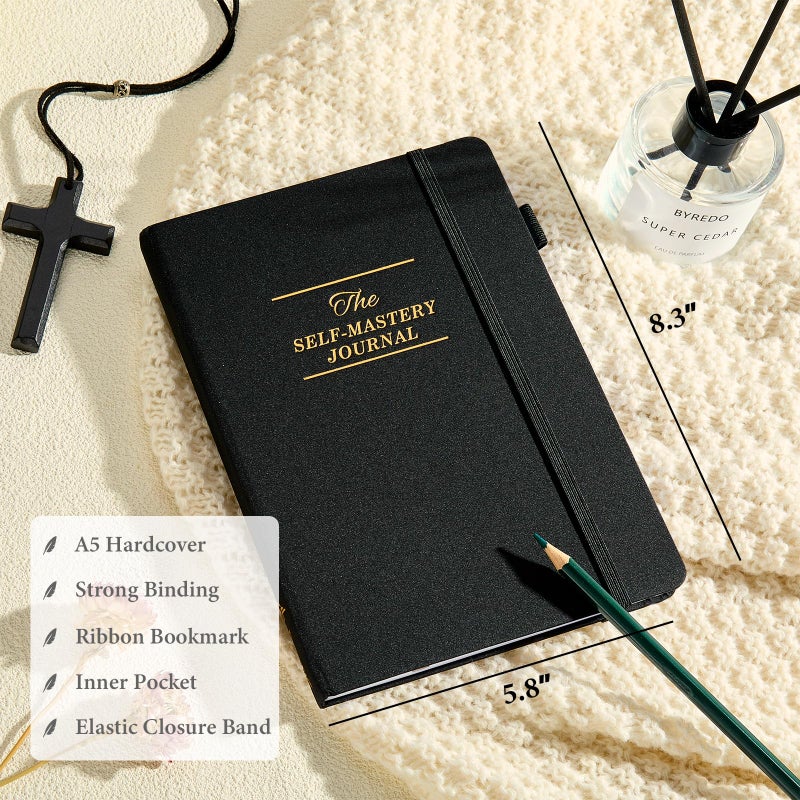 JUBTIC Self-Mastery Journal for Men - Gratitude Journal for Daily Reflection, Positivity and Self - Care and Reflection - Guided Manifestation Journals - Goal Journal for Women & Men(Black) - Image 2