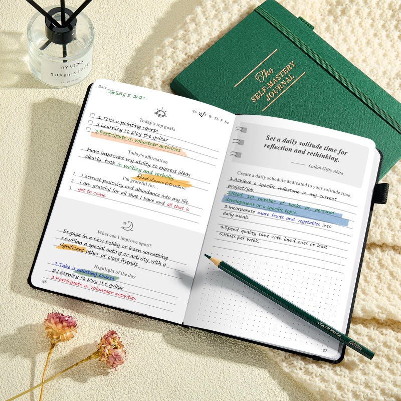 JUBTIC Self-Mastery Journal for Men - Gratitude Journal for Daily Reflection, Positivity and Self - Care and Reflection - Guided Manifestation Journals - Goal Journal for Women & Men(Black) - Image 3