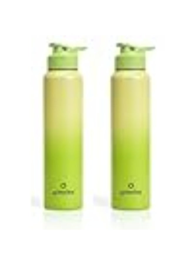 Speedex Stainless Steel Metal Water Bottle 1 Ltr 1000 ml, BIS Approved, Leak Proof Sipper Cap Bottle for Office, School, Gym, Travel, Daily Use for Men, Women, Kids, Adults, Lime Green, Set of 2 - Image 1