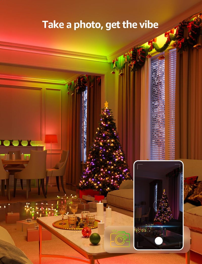 Lepro S1 AI LED Strip Lights for Bedroom - 65.6ft Smart RGB Light Strips with IC and Rainbow Chasing Effects, Color Segment DIY, Personalized Al Lighting Designer, No Remote, 2.4G Wi-Fi & Bluetooth - Image 4