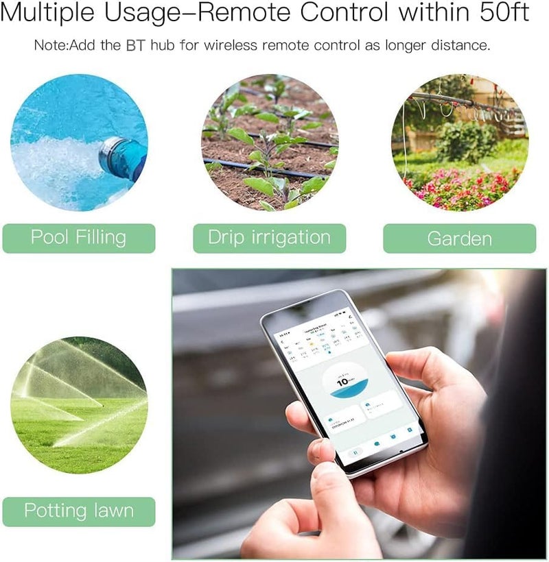 Foloose Automatic Watering Timer Intelnt Tuya APP BT Delay Programmable Irrigation Timer with Automatic and Manual Watering Need to be Compatible with Alexa and Wse Google Home Voice Control with the Gateway - Image 5