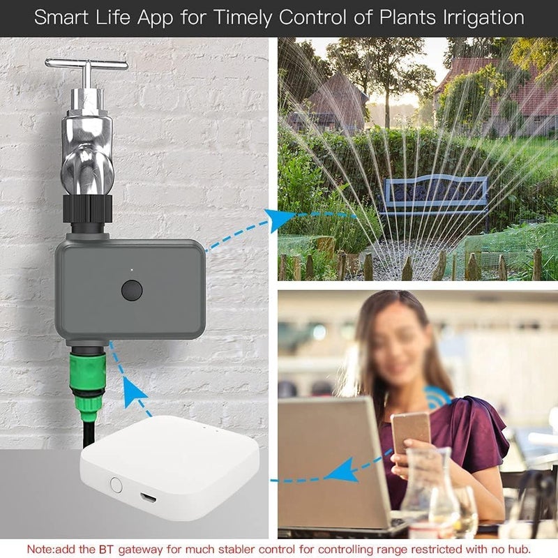 Foloose Automatic Watering Timer Intelnt Tuya APP BT Delay Programmable Irrigation Timer with Automatic and Manual Watering Need to be Compatible with Alexa and Wse Google Home Voice Control with the Gateway - Image 4