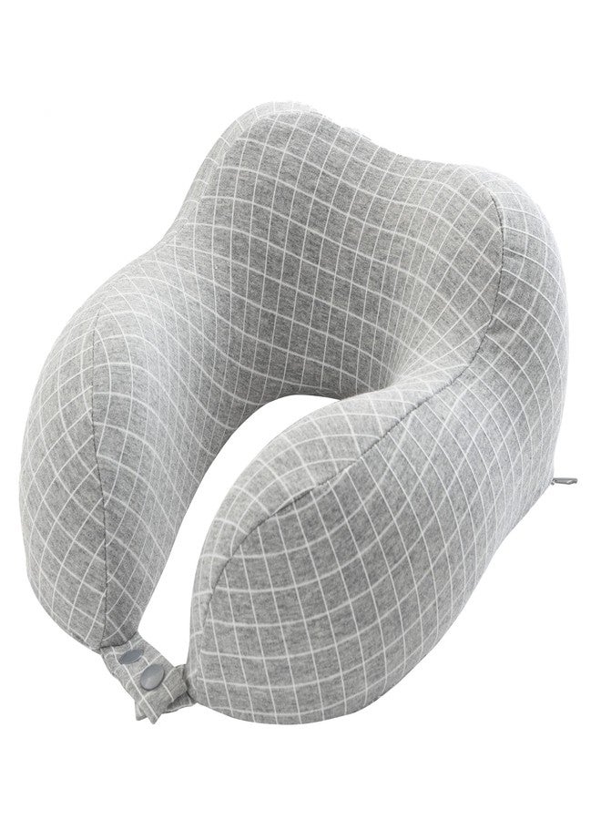 Home-Complete Travel Pillow - Memory Foam Pillow with Washable Cover - Neck Pillows for Sleeping on Airplanes, Trains, Cars, and Buses (Gray) - Image 1