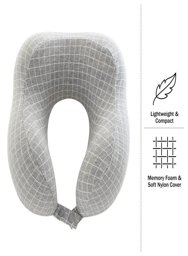 Home-Complete Travel Pillow - Memory Foam Pillow with Washable Cover - Neck Pillows for Sleeping on Airplanes, Trains, Cars, and Buses (Gray) - Image 3