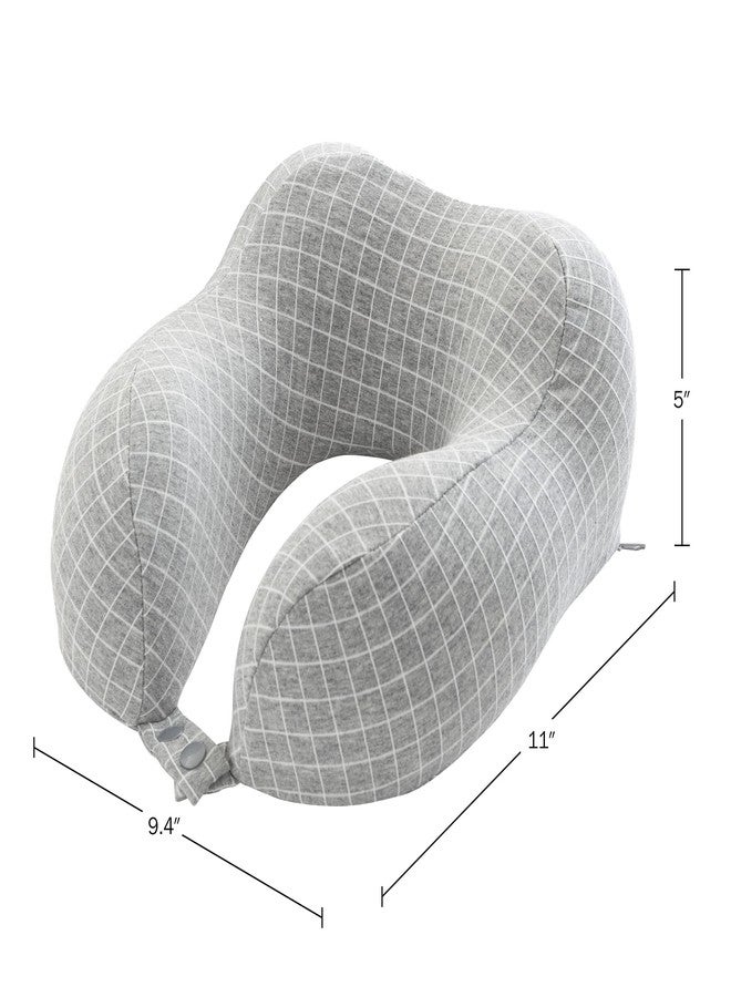Home-Complete Travel Pillow - Memory Foam Pillow with Washable Cover - Neck Pillows for Sleeping on Airplanes, Trains, Cars, and Buses (Gray) - Image 2