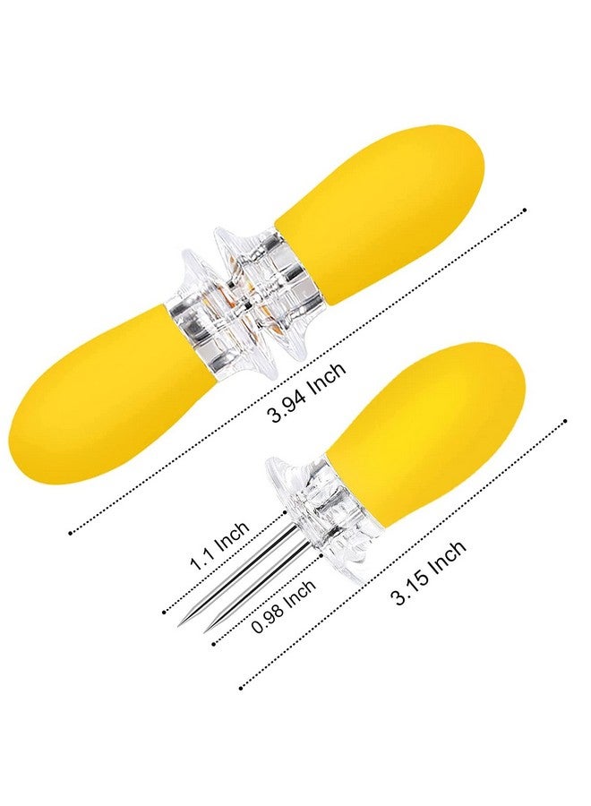 AUGSUN 18 Pcs Stainless Steel Corn Cob Holders with Silicone Handle & Convenient Butter Spreading Tool - Image 2