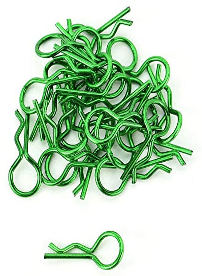 Apex RC Products Green 1/10 Large Bent RC Anodized Body Clips - 25pcs #4031GR - Image 1
