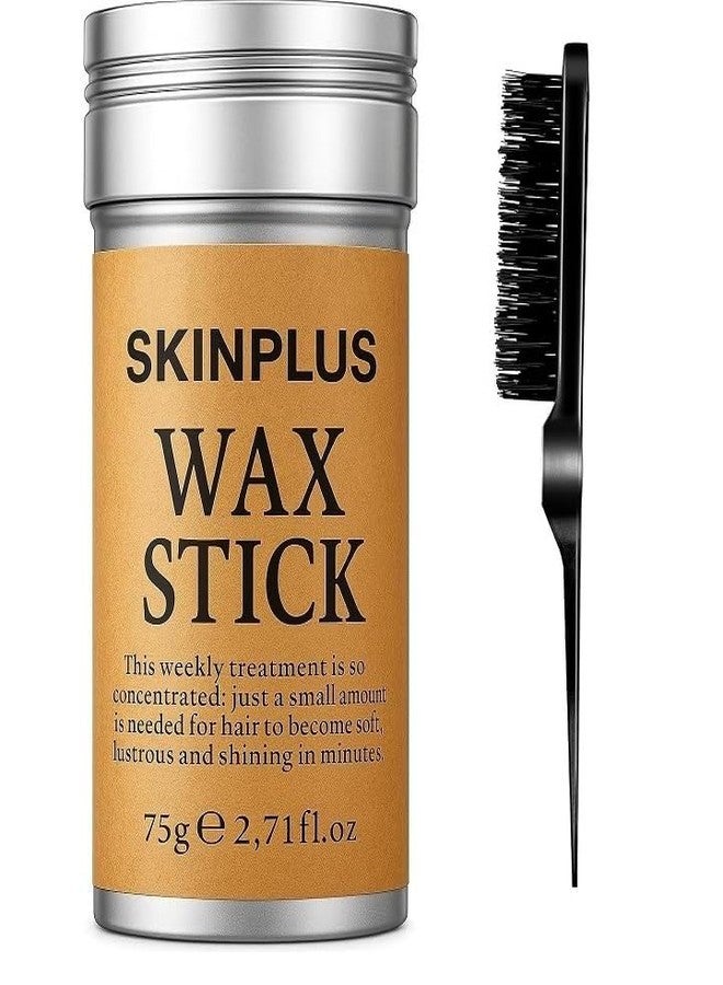 SKINPLUS Hair Wax Stick with Teasing Hair Brush - 75g | Smooths Flyaways, Adds Shine & Long-Lasting Hold - Image 2