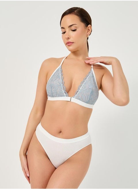 Scalloped Edge Front Closure Lace Bralette