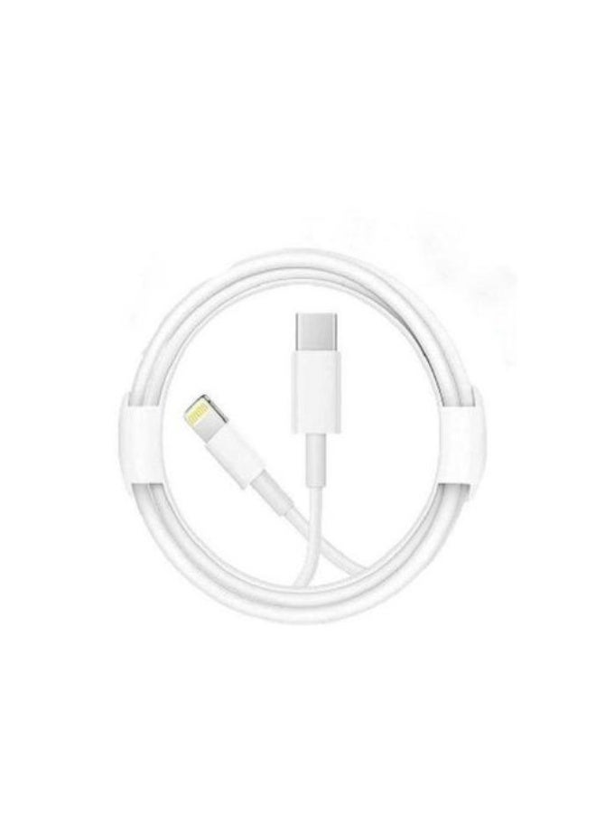 USB C to Lightning Cable 1m - Fast Charging Power Delivery combitable with 12, 11, XR, XS, X, 8, 7, 6, 5, SE, iPad - White - Image 3