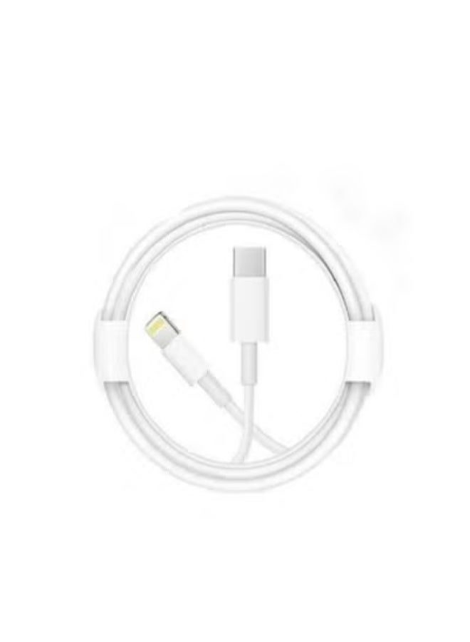 USB C to Lightning Cable 1m - Fast Charging Power Delivery combitable with 12, 11, XR, XS, X, 8, 7, 6, 5, SE, iPad - White - Image 2