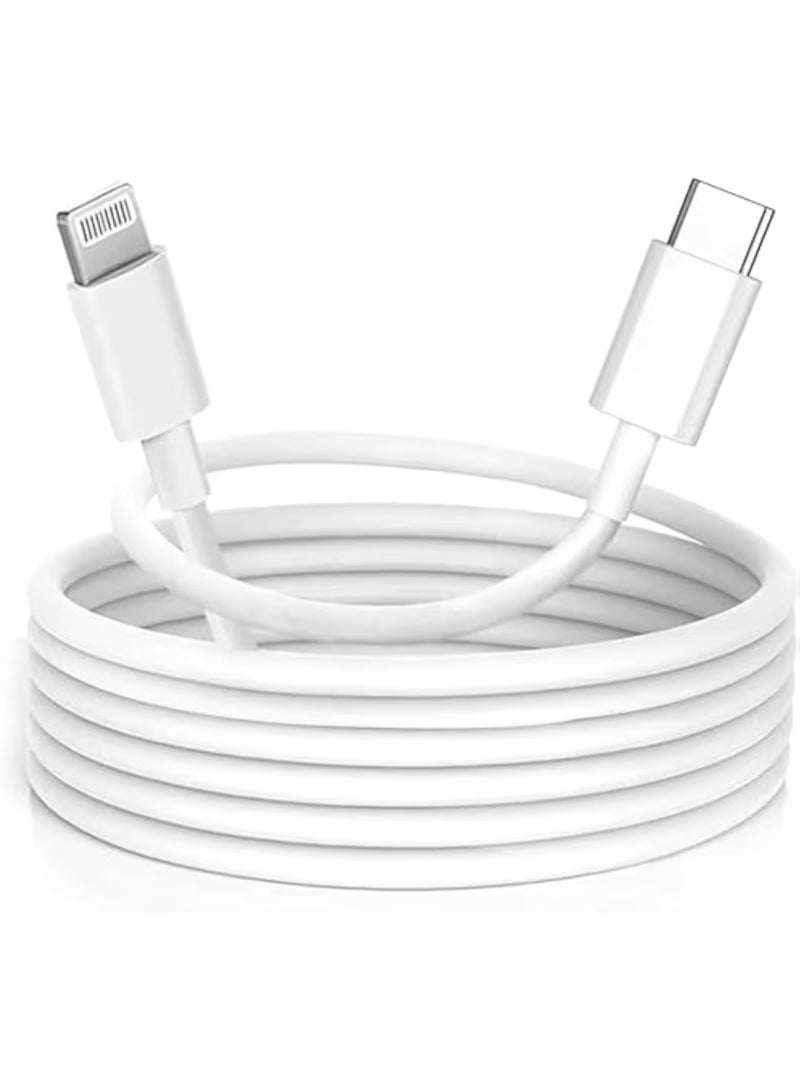 USB C to Lightning Cable 1m - Fast Charging Power Delivery combitable with 12, 11, XR, XS, X, 8, 7, 6, 5, SE, iPad - White - Image 1