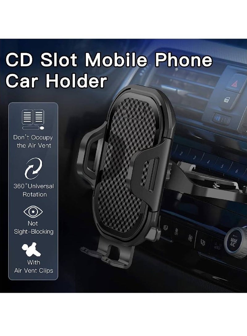 LIXES Universal Air Vent CD Slot Car Cell Phone Holder Compatible with iPhone 12/11Pro/Xs MAX/XR/8, Galaxy S20/S10+/S9 - Image 2