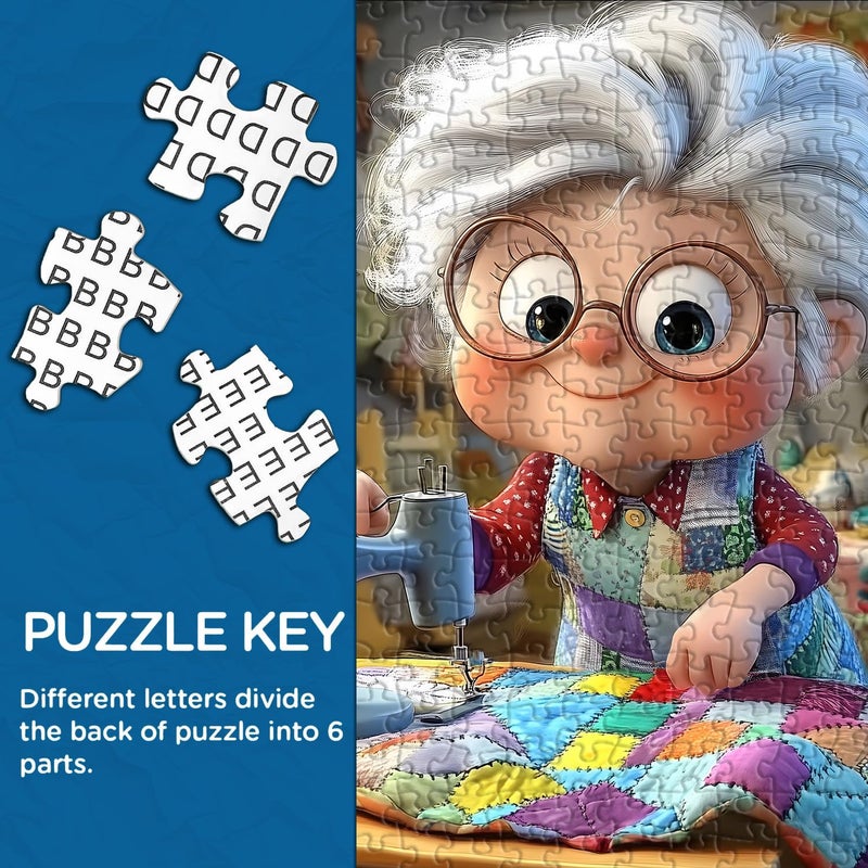 PICKFORU Sewing Machines 1000 Piece Puzzle for Adults, PICKFORU Sew It with Love Jigsaw Puzzle, Challenging Colorful Grandma Quilt Patchwork Theme as Home Decor - Image 4