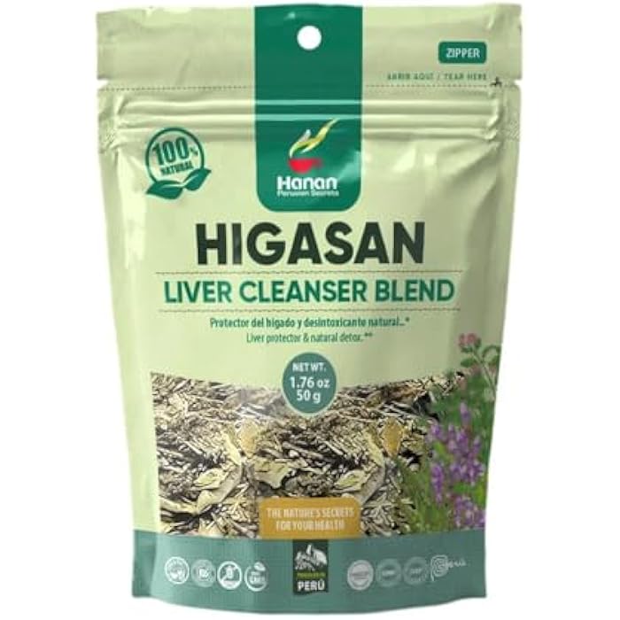 Hanan Peruvian Secrets Higasan Herbal Tea | 100% Natural Liver Cleanser | 1.76oz / 50g | Naturally Aids in Cleansing the Liver and Maintaining Healthy Cholesterol Levels - Image 1
