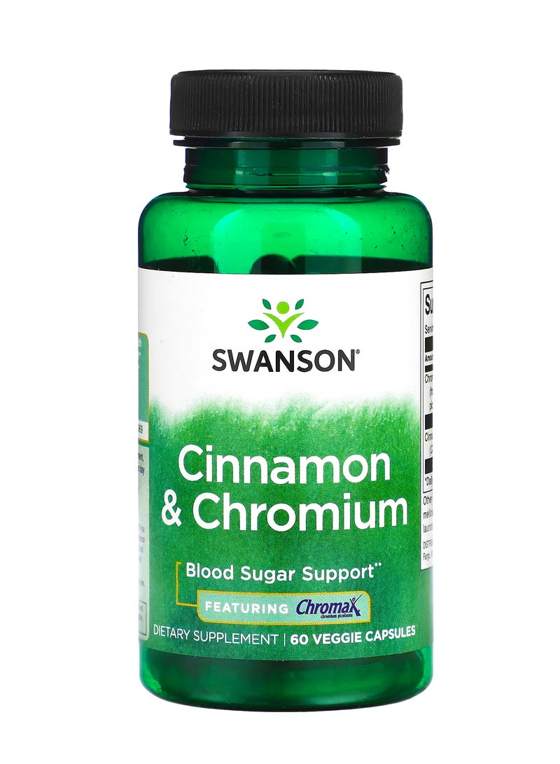 SWANSON Cinnamon & Chromium, 60 Veggie Capsules