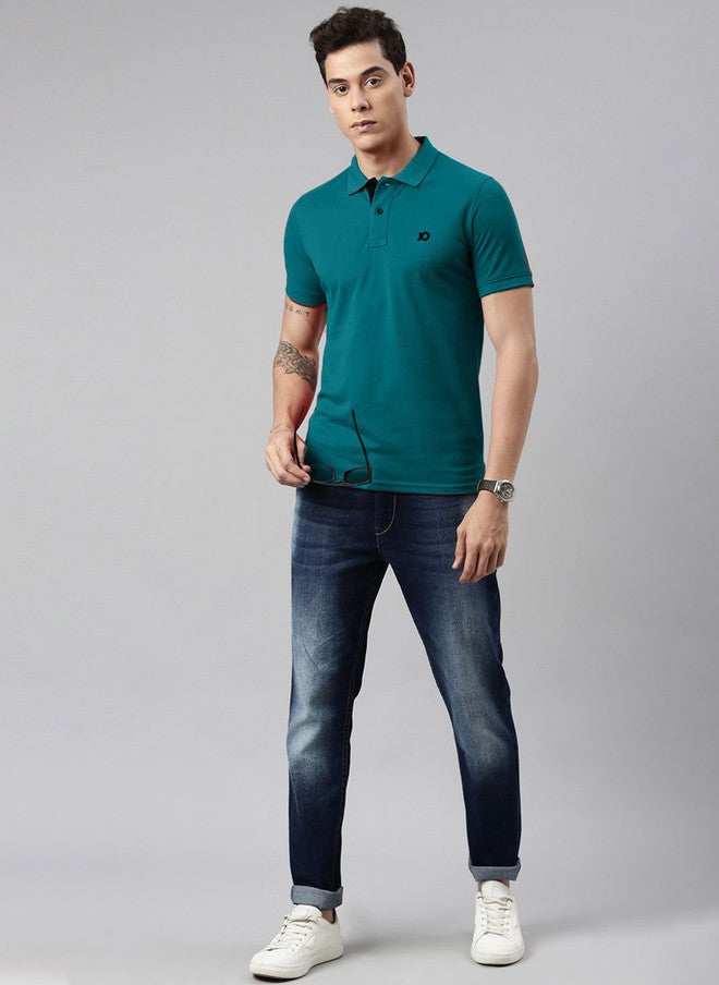 جوفن تيشيرت بولو رجالي سادة أخضر - Image 5