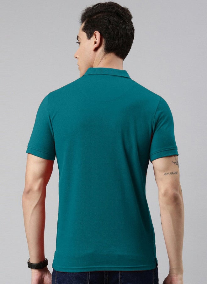 جوفن تيشيرت بولو رجالي سادة أخضر - Image 4