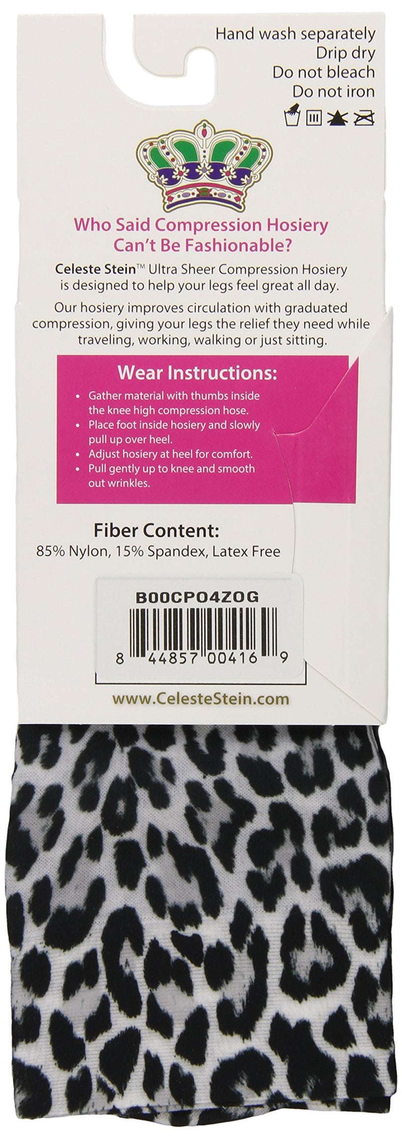 Celeste Stein Therapeutic Compression Socks, Black Grey Spots, 15-20 mmhg, 1 Pair - Image 2