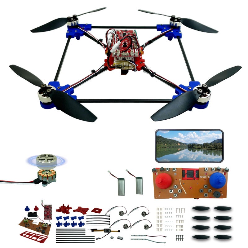YYSOLDERIC DIY Drone Kit with Brushless Motor Dual Camera STEM Building Project with Optical Flow Hovering 360 Flips OneClick Controls for Beginners to Learn Drone Engineering - Image 2