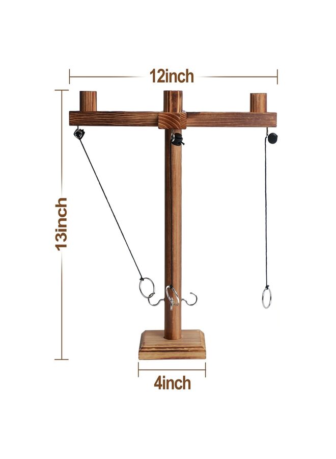 Ring Toss Game for Adults, Wooden Hook and Ring Game Set with Adjustable String and Carrying Bag, Table Top Games Large Size for Bar, Home, Party, Outdoor (Size : A)  - Image 2