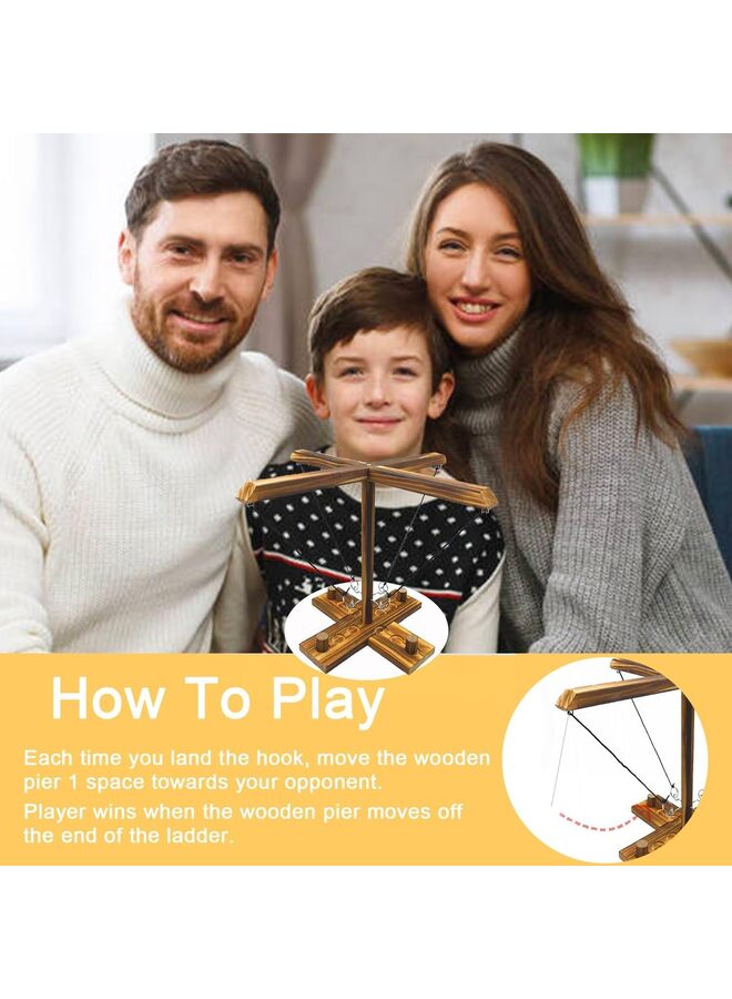 Ring Toss Game for Adults, Wooden Hook and Ring Game Set with Adjustable String and Carrying Bag, Table Top Games Large Size for Bar, Home, Party, Outdoor (Size : A)  - Image 5