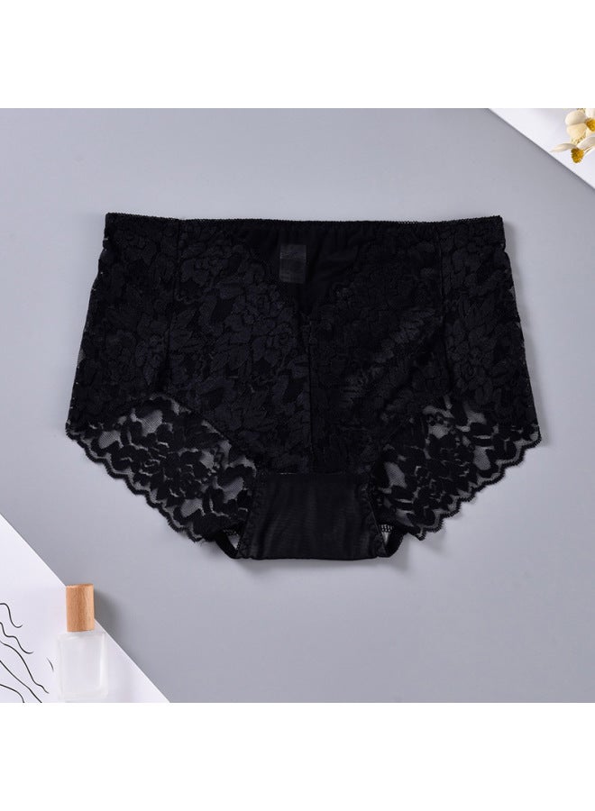 Mesh Transparent Underwear Mid-waist Lace Inner Briefs Comfortable Hip Perspective Underwear