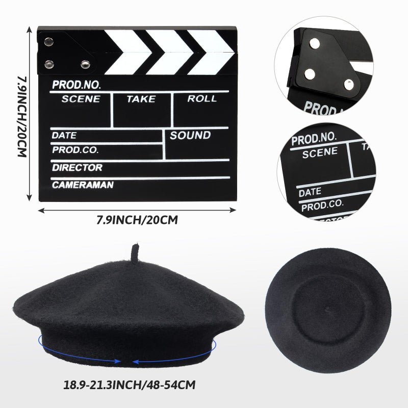 Yewong 4 Pieces Kids Director Costume Accessories Set For Filmmaker Awards Career Day Dress Up Movie Night Party Supplies (Set A) - Image 3