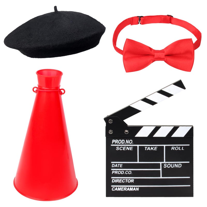 Yewong 4 Pieces Kids Director Costume Accessories Set For Filmmaker Awards Career Day Dress Up Movie Night Party Supplies (Set A) - Image 1