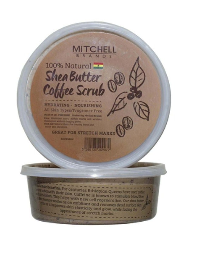 mitchell 100% Natural Shea Butter Jar Enhanced with Coffee Scrub 240 ML