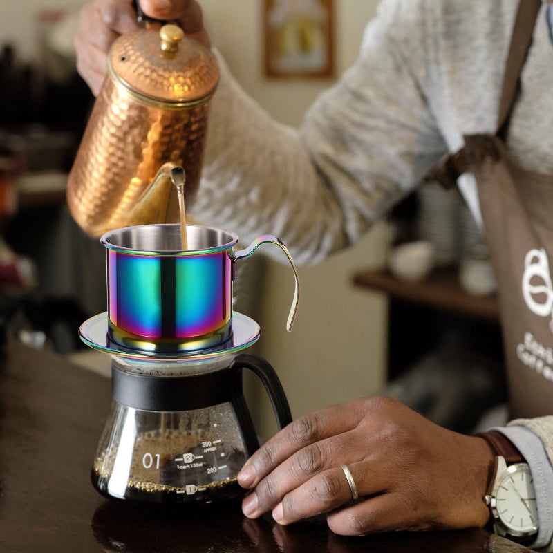 Metal Coffee Dripper Stainless Steel Dripping Coffee Filter Coffee - Image 3