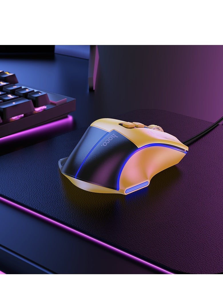 hoco. - hoco GM31 Overlord Luminous Gaming Wired Mouse – Adjustable DPI, 7 Buttons, Durable Design - Image 1
