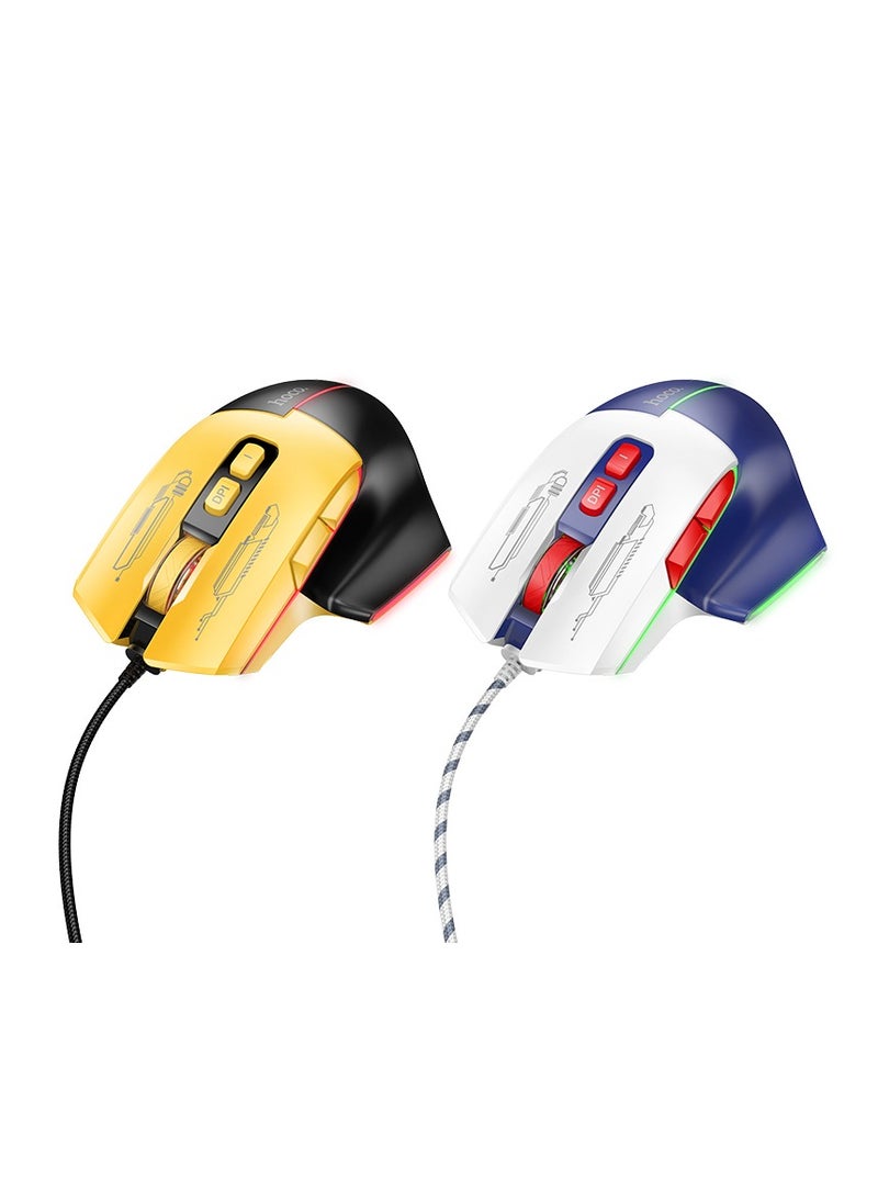 hoco. - hoco GM31 Overlord Luminous Gaming Wired Mouse – Adjustable DPI, 7 Buttons, Durable Design - Image 1