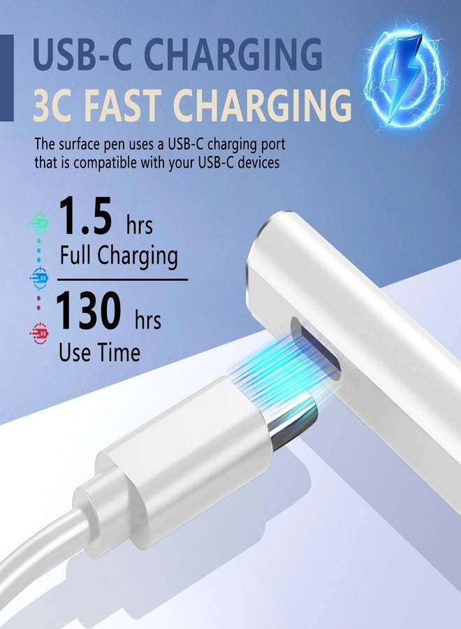 EVACH قلم EVACH القابل لإعادة الشحن MPP 2.0 القابل للإمالة لأجهزة الكمبيوتر المحمولة التي تعمل باللمس 2 في 1 من HP، قلم ستايلس رقمي أصلي لأجهزة HP Envy X360/Pavilion X360/Spectre X360 مع حساسية ضغط 4096 ورفض راحة اليد، أبيض - Image 3