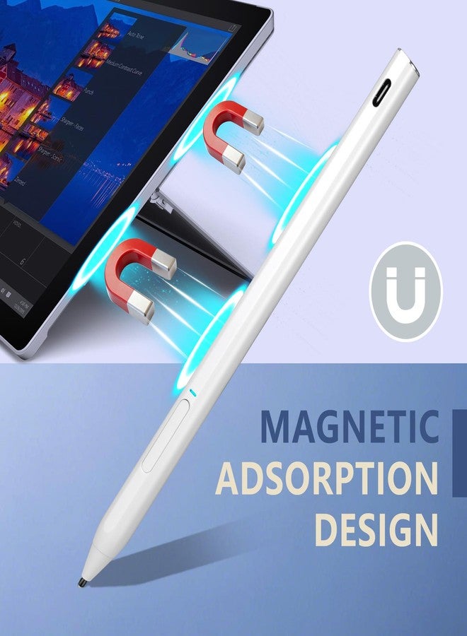 EVACH قلم EVACH القابل لإعادة الشحن MPP 2.0 القابل للإمالة لأجهزة الكمبيوتر المحمولة التي تعمل باللمس 2 في 1 من HP، قلم ستايلس رقمي أصلي لأجهزة HP Envy X360/Pavilion X360/Spectre X360 مع حساسية ضغط 4096 ورفض راحة اليد، أبيض - Image 4