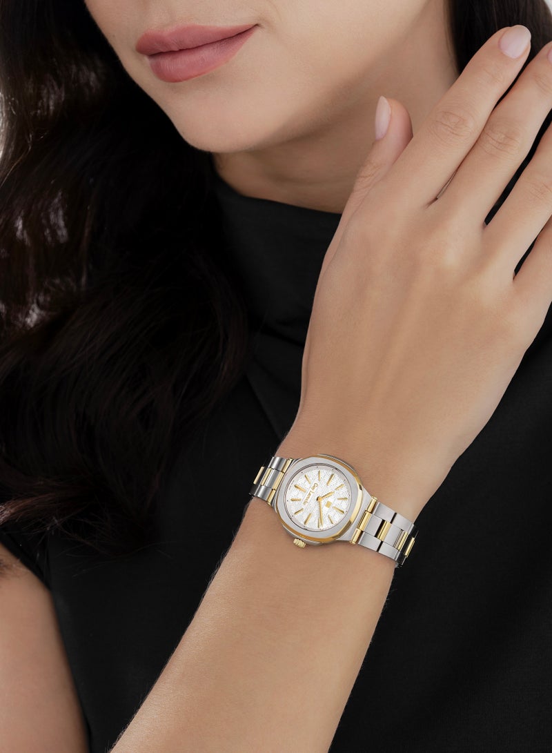 Guy Laroche Charlie Watch for Women with Silver and Gold Stainless Steel Bracelet 33 mm 5 Atm  - Image 5