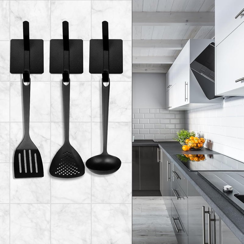 Heavy Duty Self Adhesive Wall Hooks - Black (7 Pack ) - Image 5
