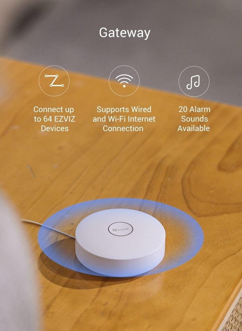 EZVIZ بوابة A3 Home - تتكامل حاليًا مع مستشعر PIR T1C، وصافرة الإنذار الذكية T9C، ومستشعر الفتح/الإغلاق T2C، والزر الذكي T3C، باللون الأبيض - Image 4