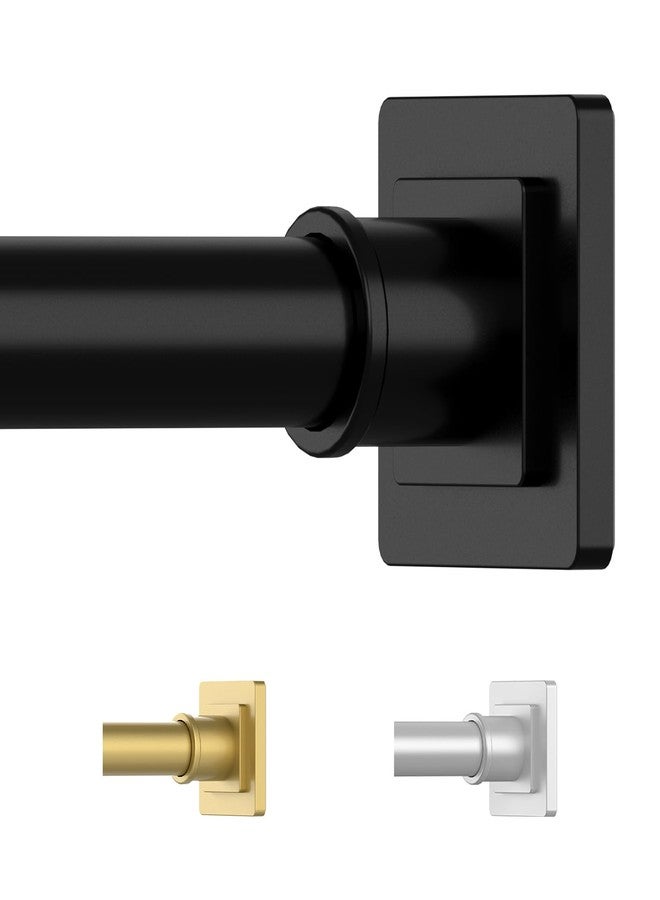UIOSANRT Tension Shower Curtain Rod 31-68 Inches Non-Slip Shower Rod Tension Mounted No Drill Black Shower Curtain Rods Spring Tension Rod Adjustable Tension Curtain Rod for Windows Bathroom - Image 1