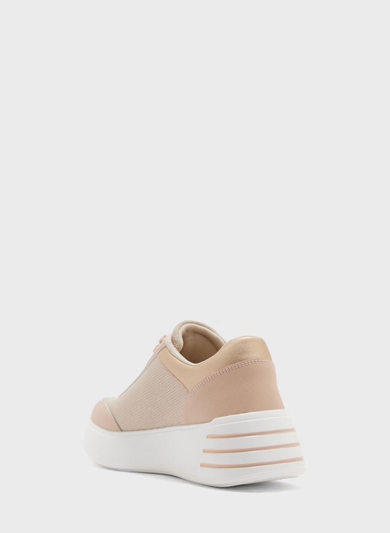 Mixed Texture Chunky Sole Sneaker