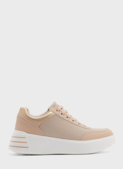Mixed Texture Chunky Sole Sneaker