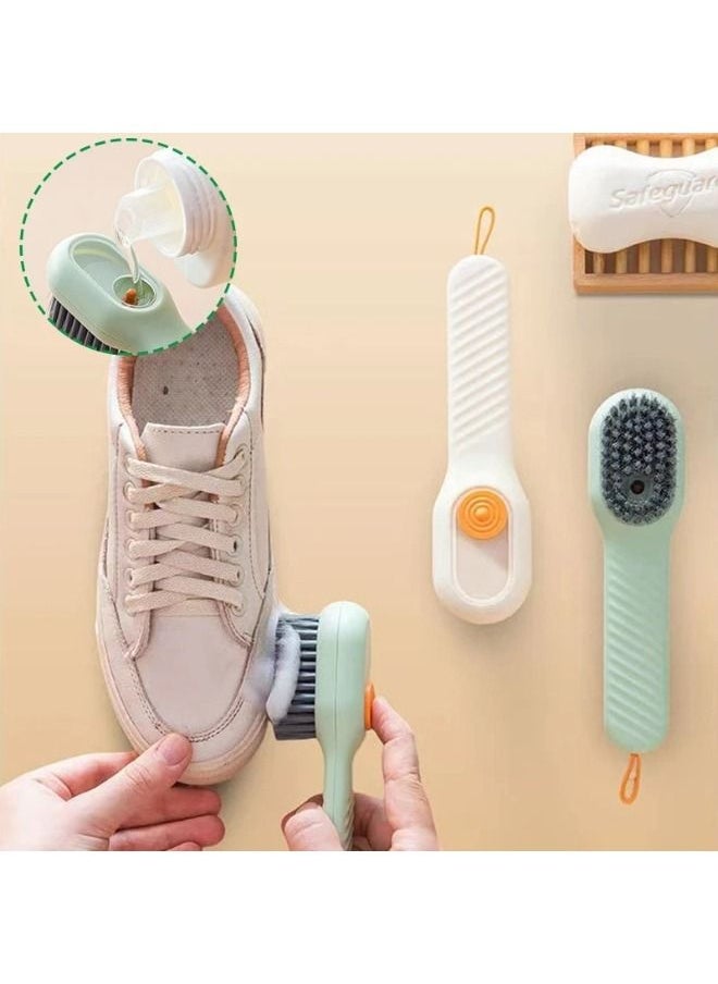 Generic - 2PCS Multi-functional shoe brush with box Automatic multi-color liquid long-handled cleaning brush - Image 1